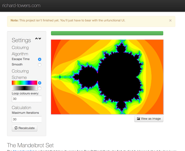 Screenshot of the Mandelbrot viewer